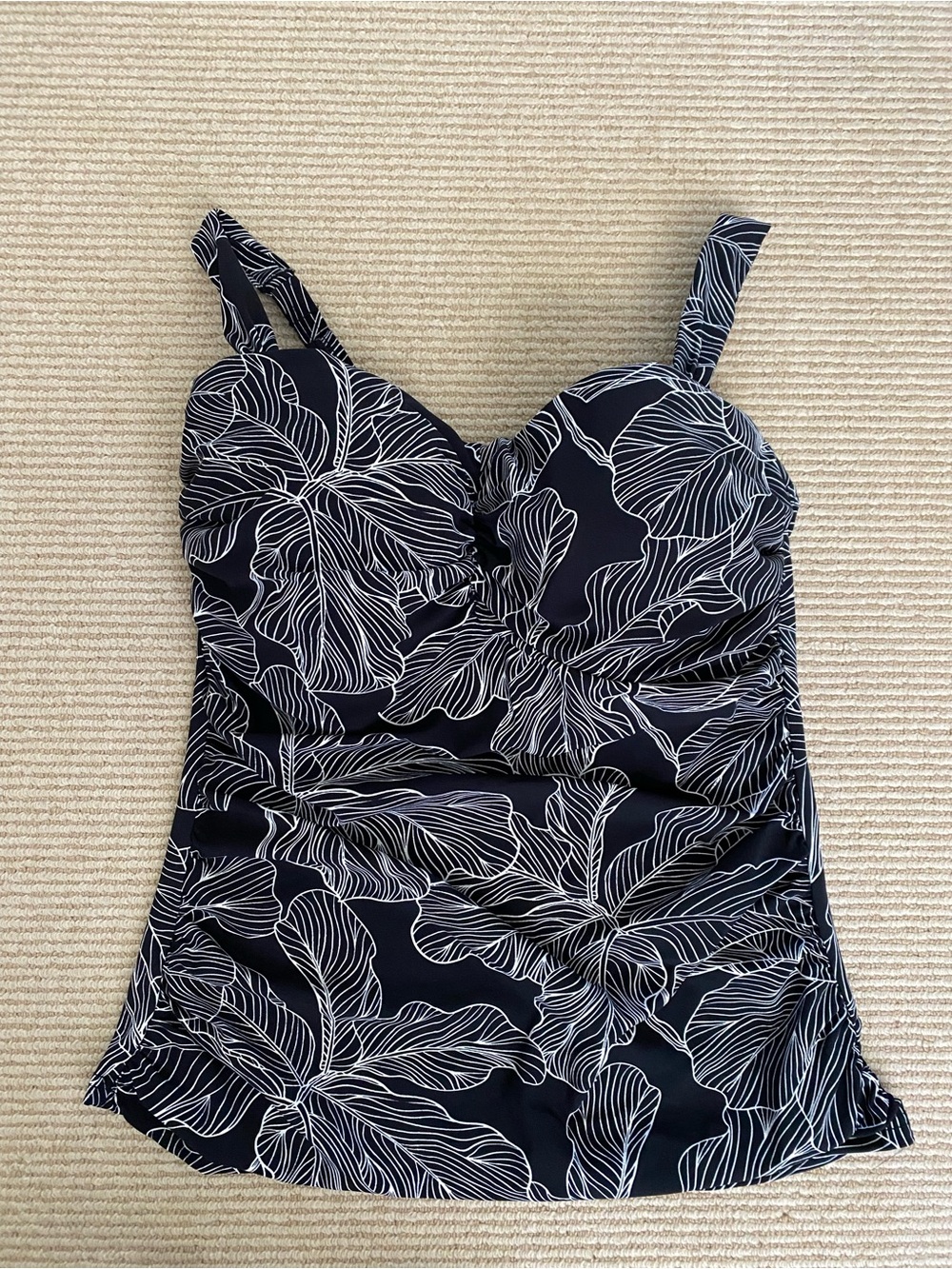 Profile By Gottex Underwire Tankini Top Black & White Floral 38D